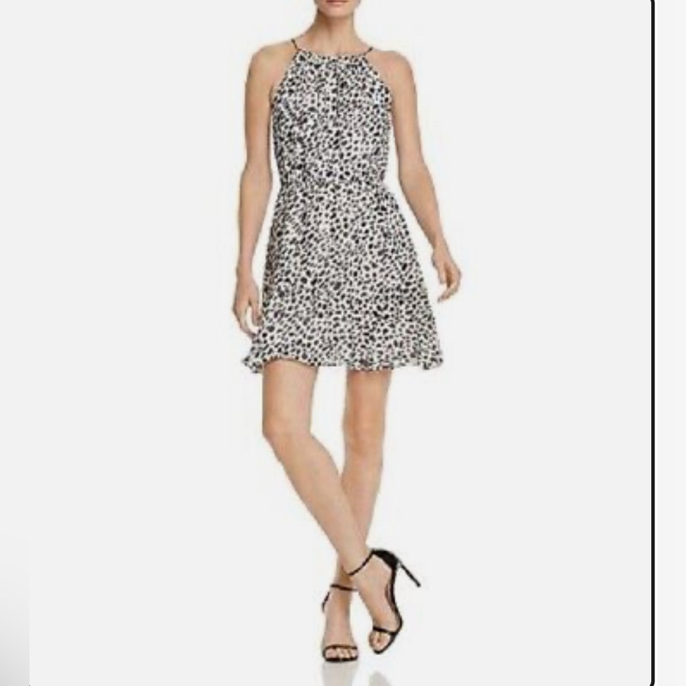 🛍️ACQUA Animal Print - High-Neck dress with ruffles - Size : S/M